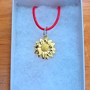 Yellow Gold Sunflower Necklace